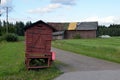 Old barnhouse and milk platform