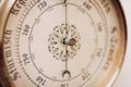 Old barometer dial close up with added grain Royalty Free Stock Photo