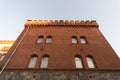 Old barracks building, bottom view. Historic building from the last world war II