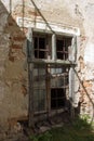 Old barred window on the castle Royalty Free Stock Photo