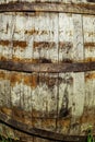 Old barrel with damaged staves