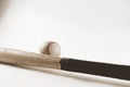 Old baseball bat with ball Royalty Free Stock Photo