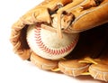 Old Baseball and Mitt Royalty Free Stock Photo