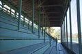 Old baseball stadium bleacher seats