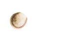 Old baseball on white background, isolated with copy space Royalty Free Stock Photo