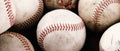 Old baseballs banner background