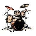 old basic drum kit clip art generative AI