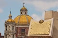 Old Basilica of Our Lady of Guadalupe and clock in Mexico city Royalty Free Stock Photo