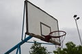 Old basketball board on street court