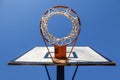 Old Basketball Hoop Against Blue Sky From Below Royalty Free Stock Photo