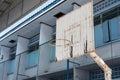 The old basketball hoop in the school. Royalty Free Stock Photo