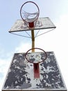 Old basketball hoop on the street Royalty Free Stock Photo