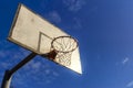 Old basketball hoop on a street sports ground