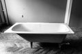 Old bath tube, black and white