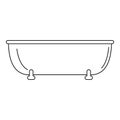 Old bathtube icon, outline style