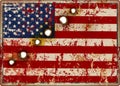 Old Battered Grungy USA Flag Metal Sign, Patriotic Style Vector