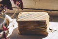 Old and battered deck of cards