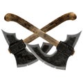 Old Battle axe on white 3D Illustration Royalty Free Stock Photo