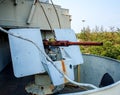 Old battleship anti aircraft machine gun Royalty Free Stock Photo