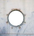 Old battleship round window Royalty Free Stock Photo