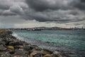 Old beach and seascape in Istanbul, Turkey