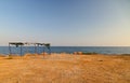 An old beach shelter by the sea Royalty Free Stock Photo