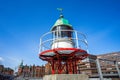 Old beacon or small lighthouse in Hamburg Hafencity Royalty Free Stock Photo