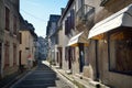 Old Bearn style buildings in the French town