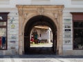 Old beautiful building in Sibiu. Street photo.