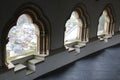 Windows in an old Castle in Vianden, Luxembourg on the hill Royalty Free Stock Photo