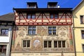 Old beautiful fresco on medieval building in Stein am Rhein, Switzerland Royalty Free Stock Photo