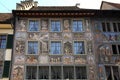 Old beautiful fresco on medieval building in Stein am Rhein, Switzerland Royalty Free Stock Photo