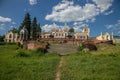 Old beautiful gothic style mansion of Baron von Derviz in Kiritsy village . Ryazan region, Russia