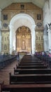 old but beautiful large hall of St. Xavier& x27;s church in Goa, India