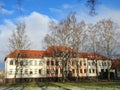 Old rebuild school in Silute town, lithuania Royalty Free Stock Photo