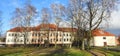 Old rebuild school in Silute town, lithuania Royalty Free Stock Photo