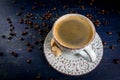 Old beauty cup with fragrant coffee Royalty Free Stock Photo
