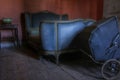 Old bed in an abandoned mansion Royalty Free Stock Photo