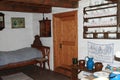 Bedroom in village house in open-air museum