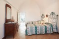 Old bedroom with two beds in ancient italian house Royalty Free Stock Photo