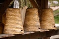 Old beehives of straw