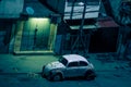 old beetle forgotten at night Royalty Free Stock Photo