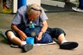 Old begging lady Royalty Free Stock Photo