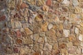 Old beige stone wall background texture close up Royalty Free Stock Photo