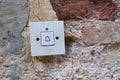 Old bell button at the entrance of an old house in Krk in Croatia Royalty Free Stock Photo