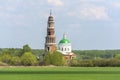 Old bell tower and Church in the village of Perevles, Ryazan, Russia Royalty Free Stock Photo