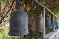 Old bells at the Golden Mount in Bangkok Royalty Free Stock Photo