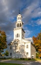 Vertical view of Vermont`s first Protestant church, the Royalty Free Stock Photo