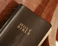 Old Bible in a church pew Royalty Free Stock Photo