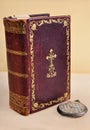 Old Bible and pocket watch Royalty Free Stock Photo